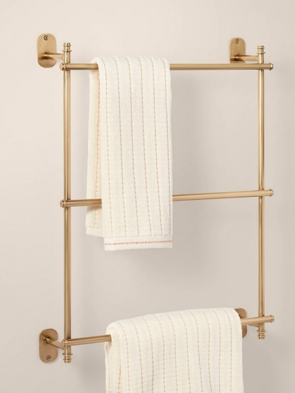 Hearth & Hand with Magnolia Wall-Mounted Brass Ladder Towel Rack Antique Finish